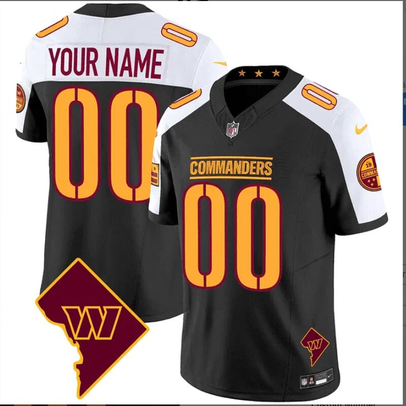 Men 2024 Nike NFL Washington Commanders Washington DC Map Patch Custom Jersey style 3->customized nfl jersey->Custom Jersey